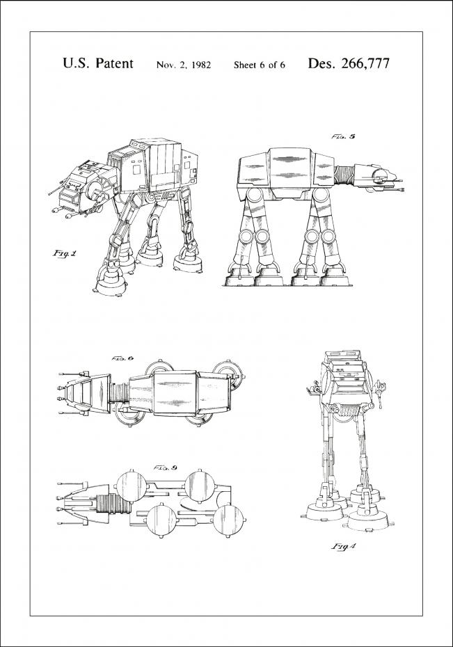 Patentzeichnung - Star Wars - Walker - Wei Poster
