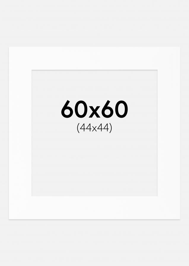 Passepartout Weiß Standard (weißer Kern) 60x60 cm (44x44)