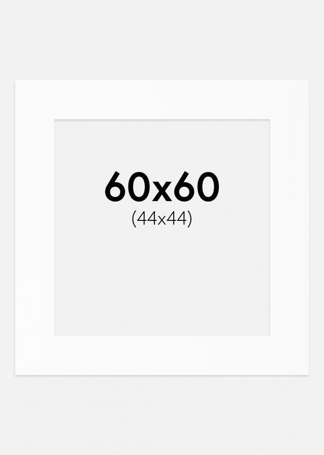 Passepartout Weiß Standard (weißer Kern) 60x60 cm (44x44)