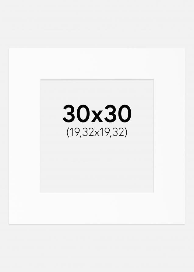 Passepartout Weiß Standard (weißer Kern) 30x30 cm (19,32x19,32)