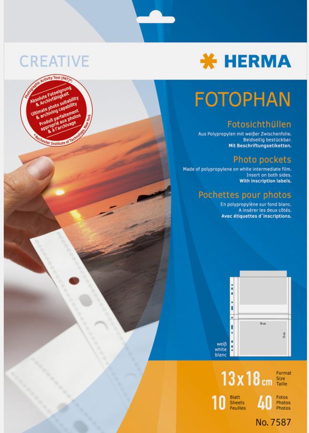 Herma Fototaschen 13x18 cm horizontal - 10er-Pack Weiß