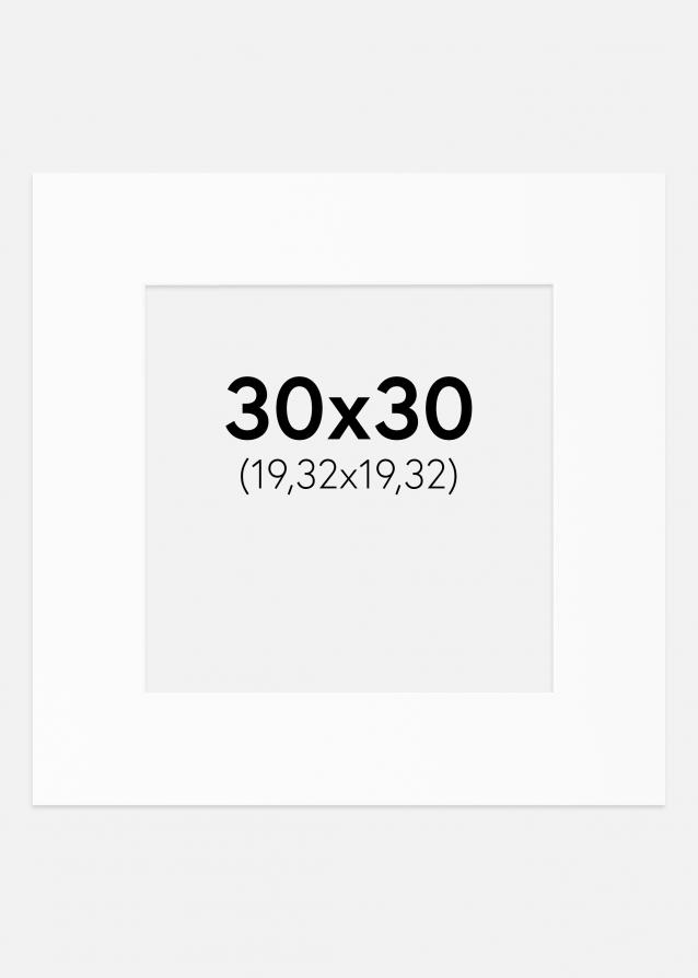 Passepartout Weiß Standard (weißer Kern) 30x30 cm (19,32x19,32)