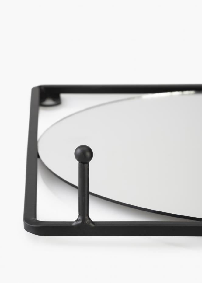 KAILA Runder Spiegel mit Ablage - Schwarz 55x25 cm