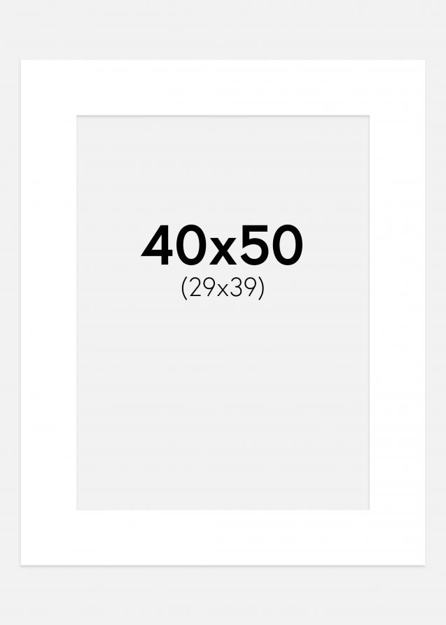 Passepartout Superweiß (weißer Kern) 40x50 cm (29x39 cm)