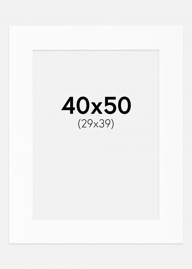 Passepartout Weiß Standard (weißer Kern) 40x50 cm (29x39)