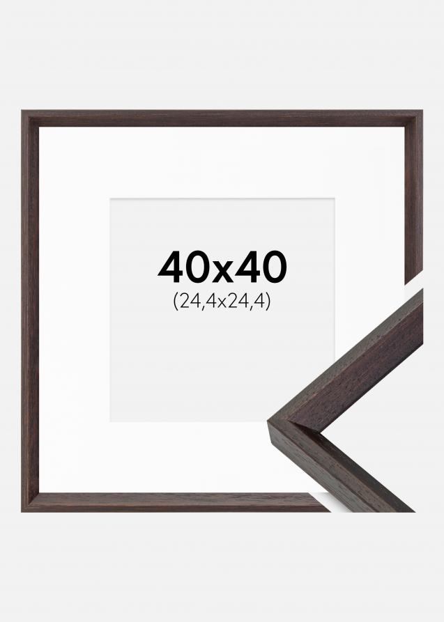 Rahmen Globe Espresso 40x40 cm - Passepartout Weiß 10x10 inches