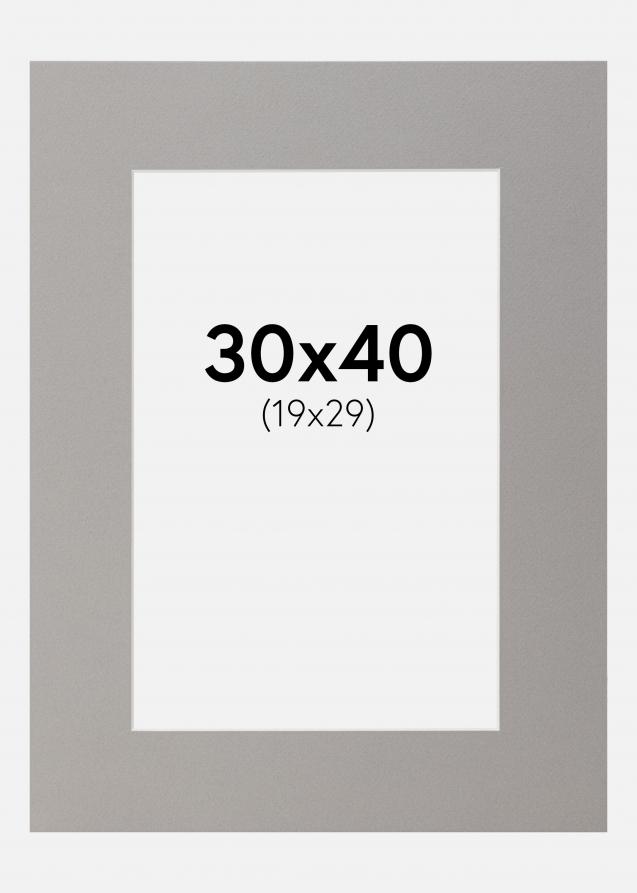 Passepartout Grau 30x40 cm (19x29)