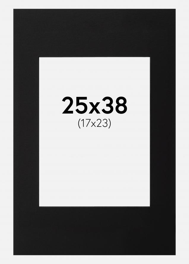 Passepartout Schwarz (schwarzer Kern) 25x38 cm (17x23)