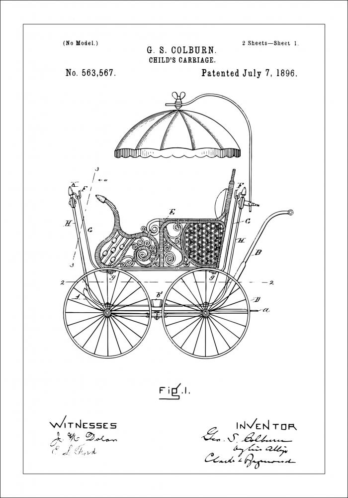 Patentzeichnung - Kinderwagen I Poster
