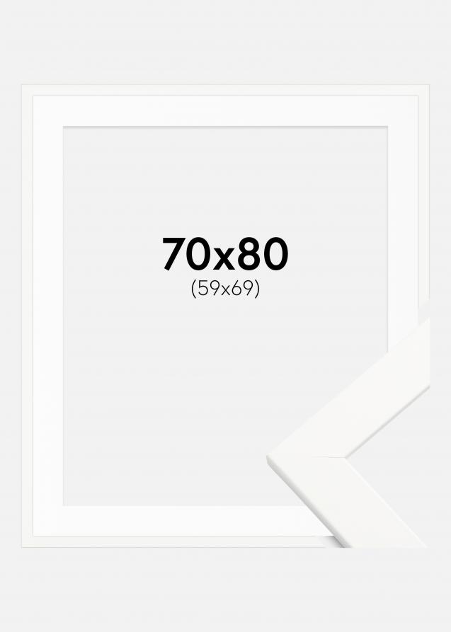 Rahmen Trendline Weiß 70x80 cm - Passepartout Weiß 60x70 cm