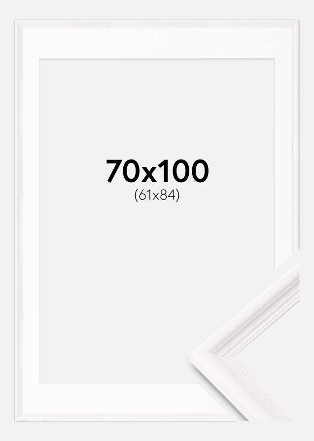 Rahmen Gala Weiß 70x100 cm - Passepartout Weiß 62x85 cm