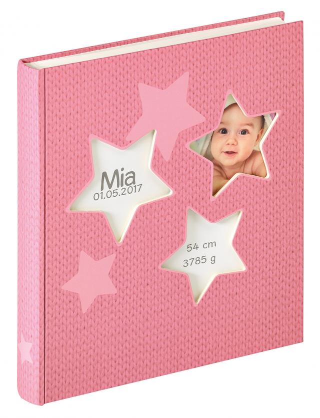 Estrella Babyalbum Rosa - 28x30,5 cm (50 weiße Seiten / 25 Blatt)