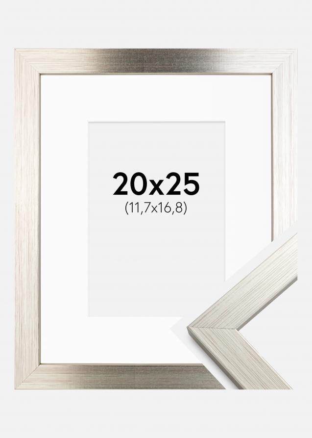 Rahmen Silver Wood 20x25 cm - Passepartout Weiß 5x7 inches