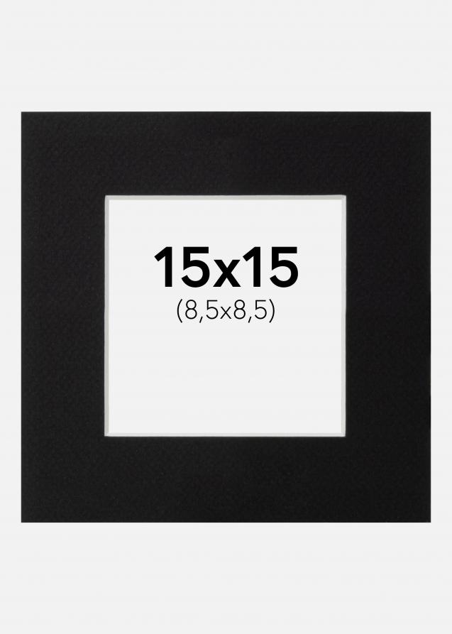 Passepartout Schwarz Standard (weißer Kern) 15x15 cm (8,5x8,5)