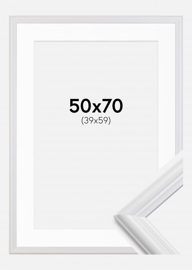 Rahmen Siljan Weiß 50x70 cm - Passepartout Weiß 40x60 cm