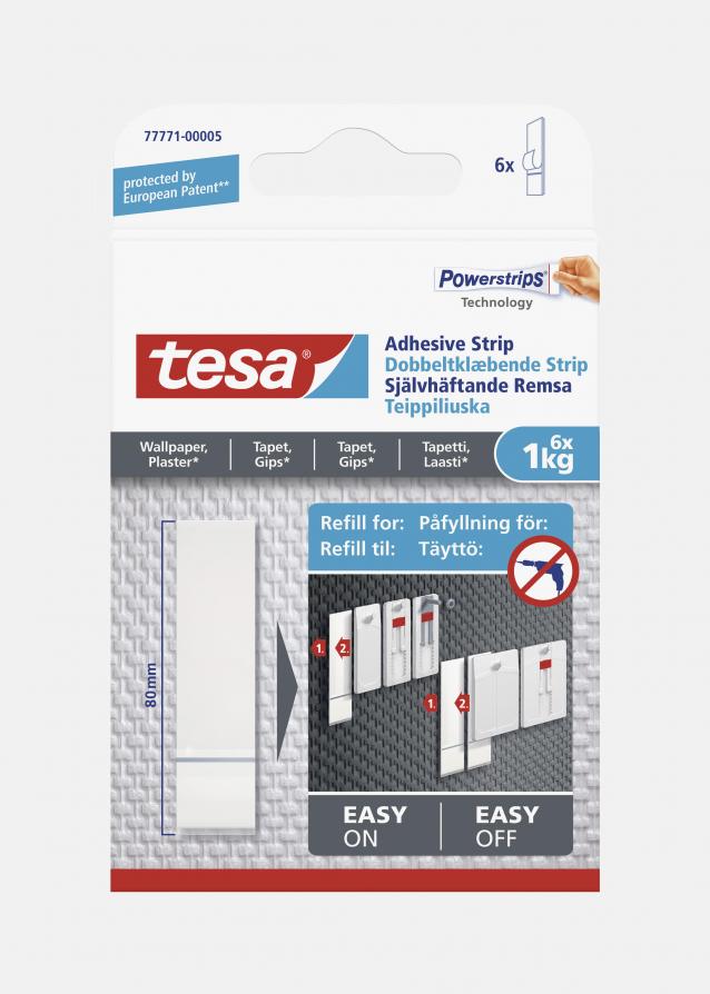 Nachfüllpack für Tesa - Verstellbarer Klebenagel für jede Wandart - 6er Pack