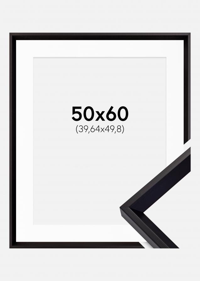 Rahmen Globe Schwarz 50x60 cm - Passepartout Weiß 16x20 inches