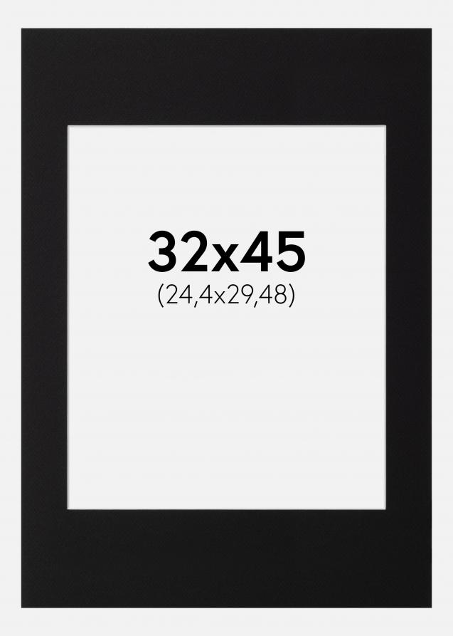 Passepartout Schwarz Standard (weißer Kern) 32x45 cm (24,4x29,48)