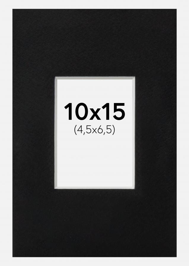 Passepartout Schwarz Standard (weißer Kern) 10x15 cm (4,5x6,5)