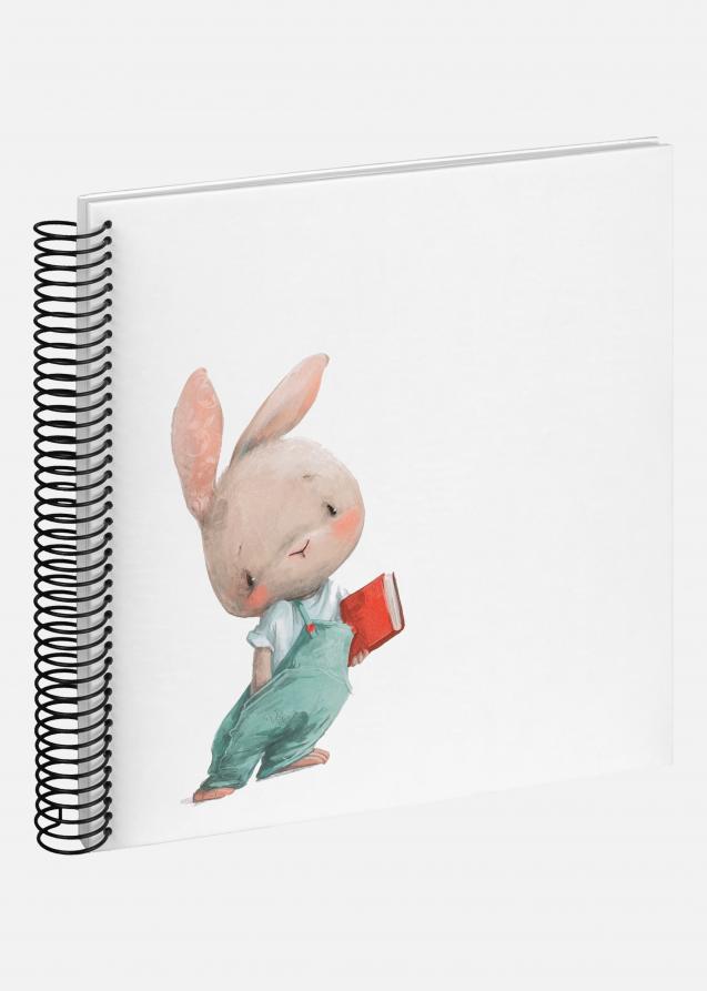 Bunny Nosey Spiralalbum Weiß - 24x24 cm (40 weiße Seiten / 20 Blatt)