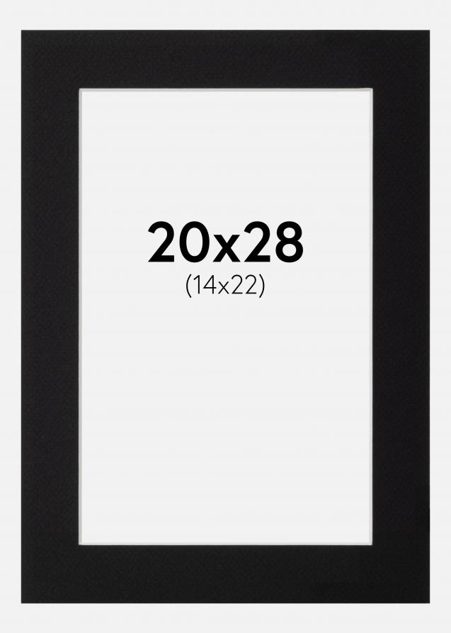Passepartout Schwarz Standard (weißer Kern) 20x28 cm (14x22)