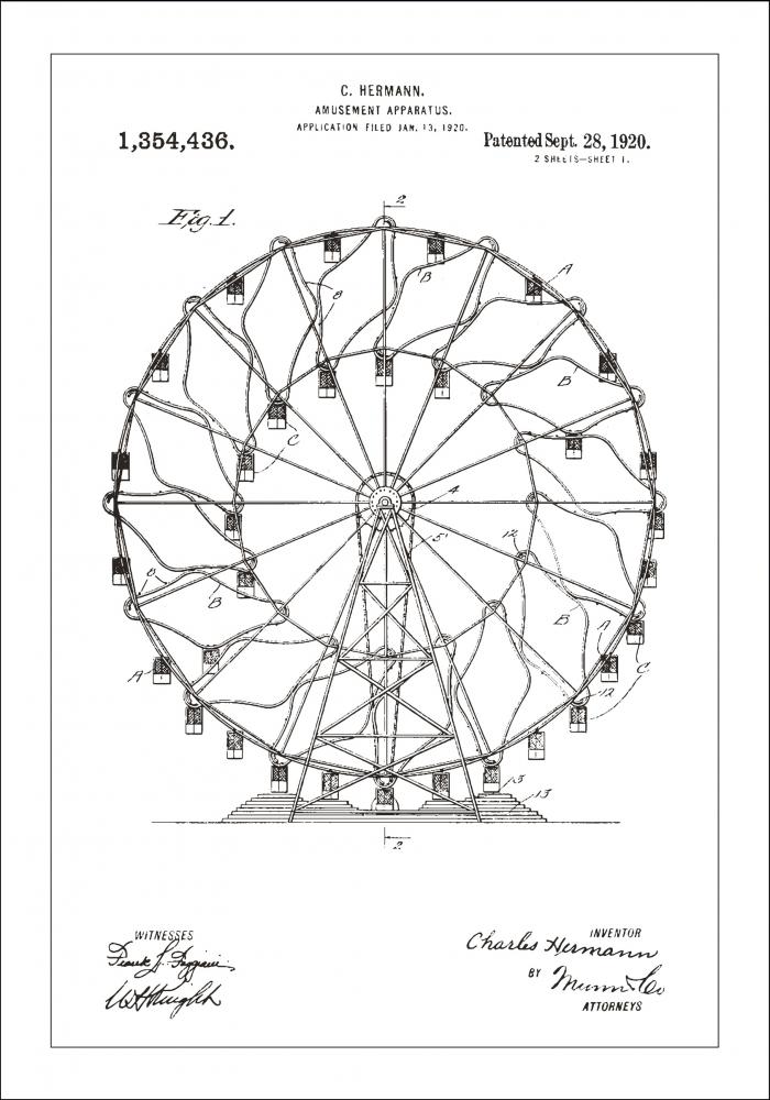 Patentzeichnung - Riesenrad - Wei Poster