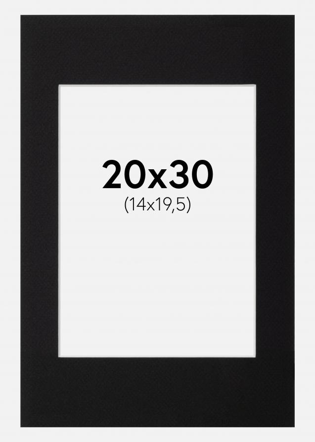 Passepartout Schwarz Standard (weißer Kern) 20x30 cm (14x19,5)