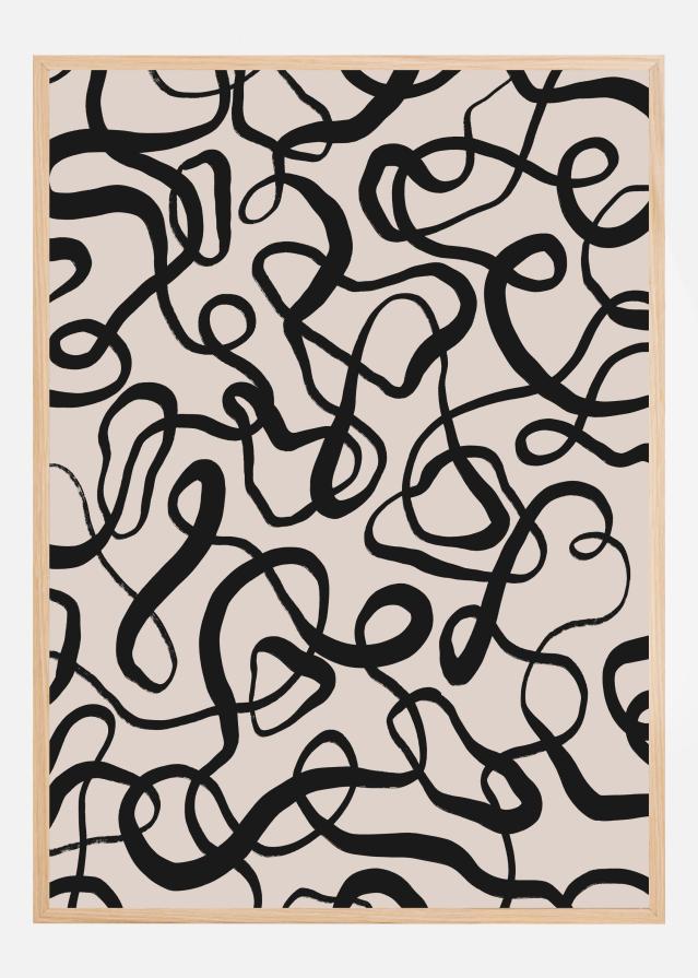 Simple Black Loops Pattern Poster