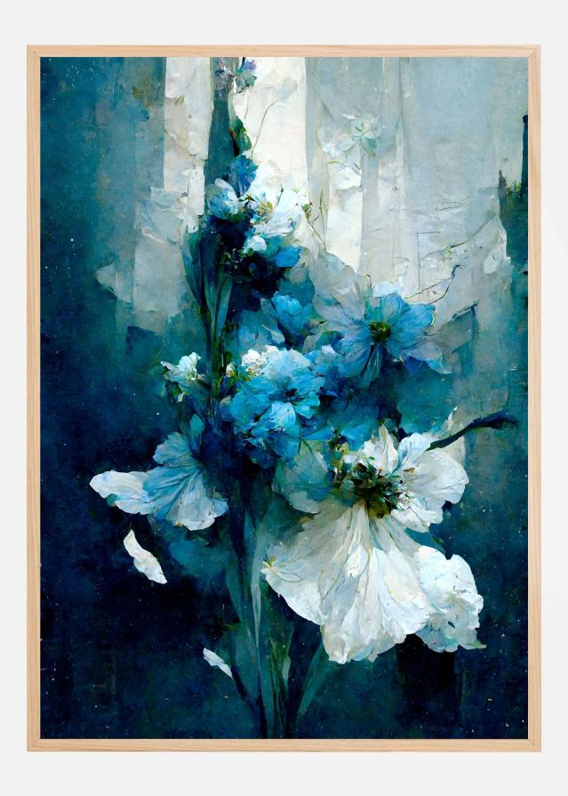 Blue Flower Bouquet Poster