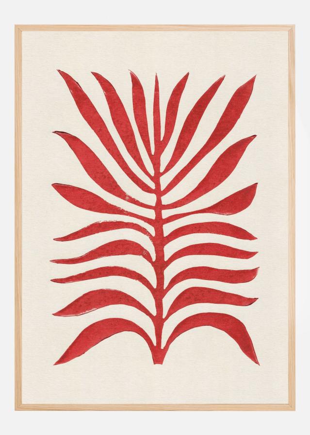 Red Branch / Lino Print Poster