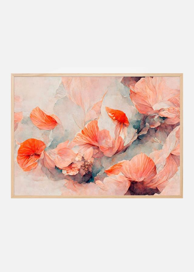 Wild Coral Flowers Poster