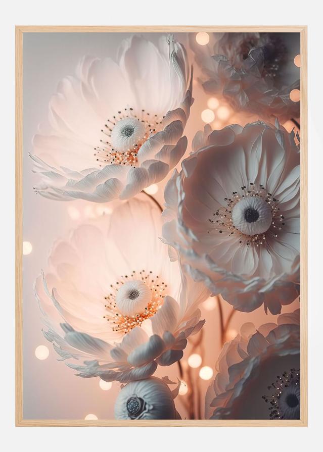 Glowing Patel Pink Flowers Poster