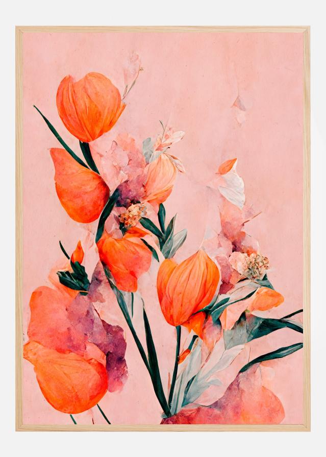 Orange Tulips Poster