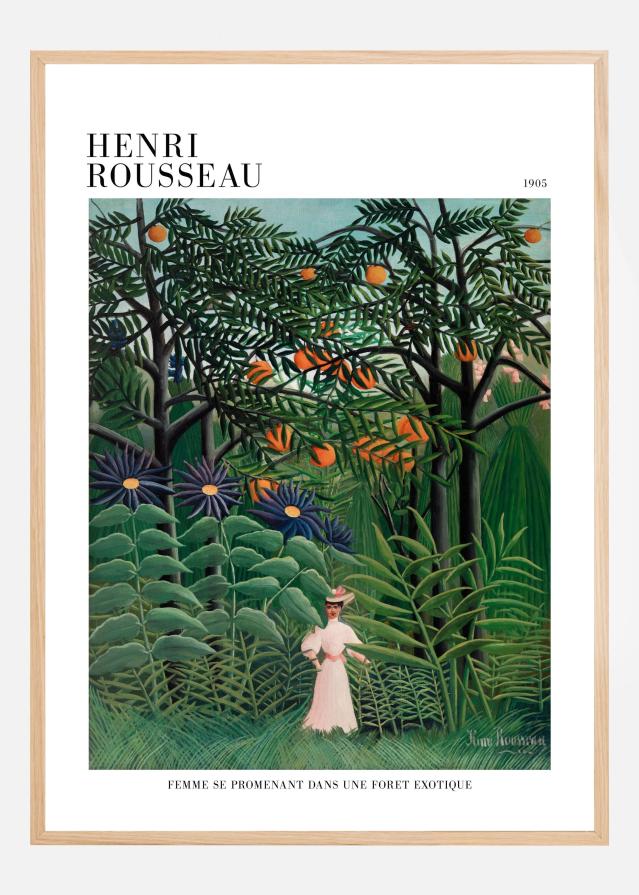 Femme Se Promenant Dans Une Foret Exotique Poster