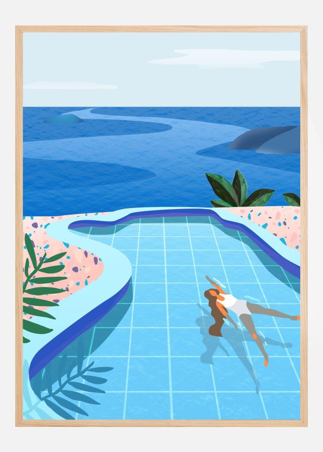 Girl in Pool Poster