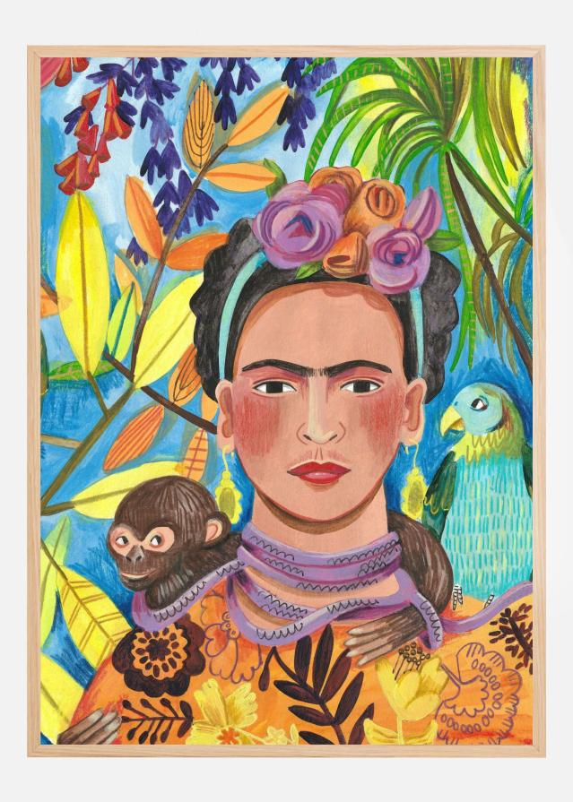 Frida and her parrots Poster