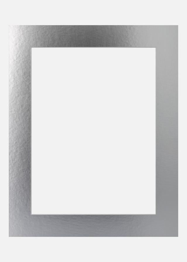 Passepartout Silver Metal (weißer Kern) 30x40 cm (19x29)