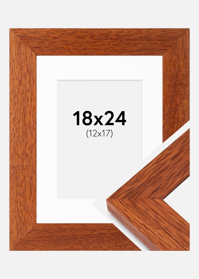 Rahmen Juno Kirsche 18x24 cm - Passepartout Weiß 13x18 cm