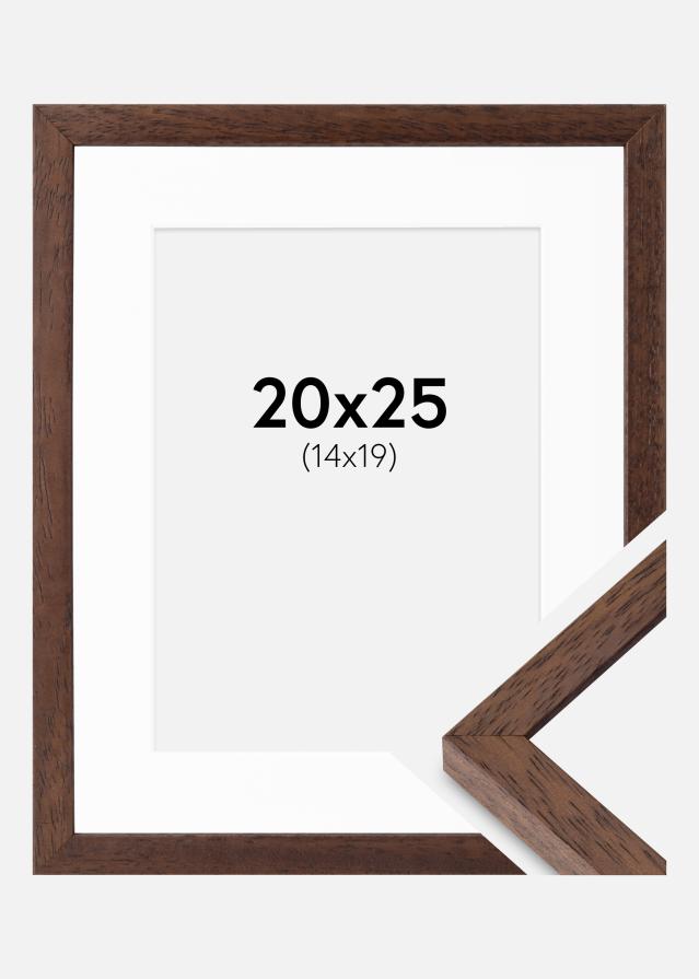 Rahmen Ares Teak 20x25 cm - Passepartout Weiß 15x20 cm