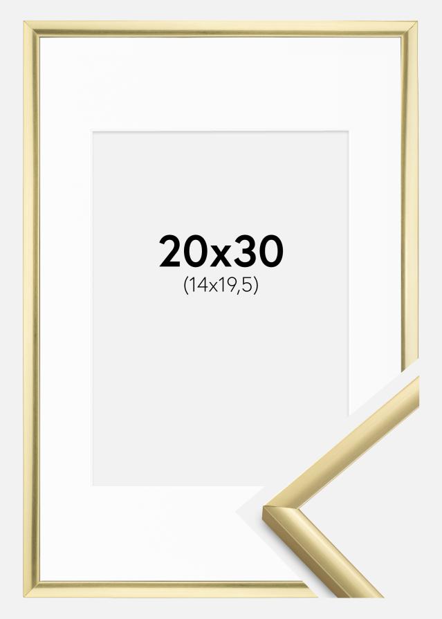 Rahmen New Lifestyle Gold 20x30 cm - Passepartout Weiß 15x21 cm (A5)