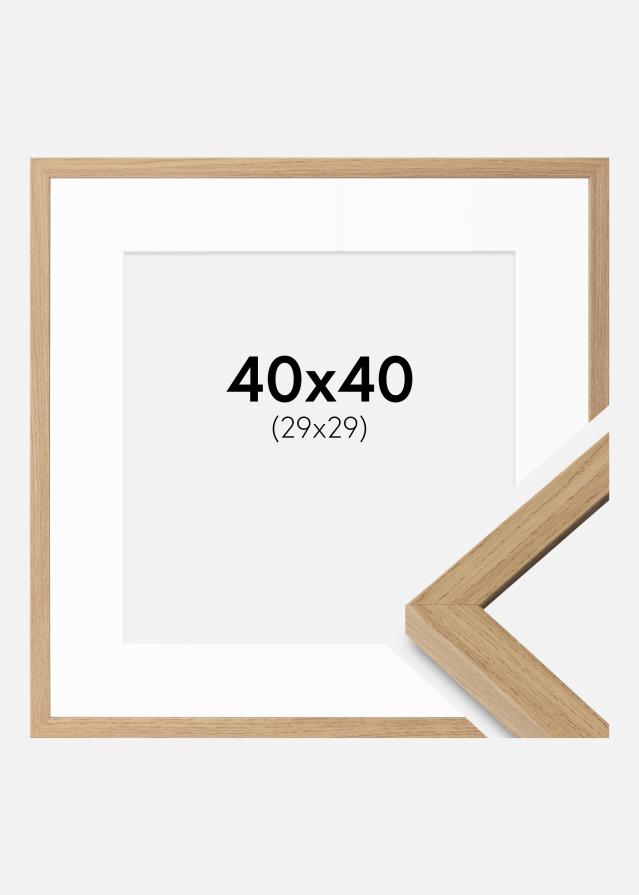 Rahmen Ares natürlich eiche 40x40 cm - Passepartout Weiß 30x30 cm