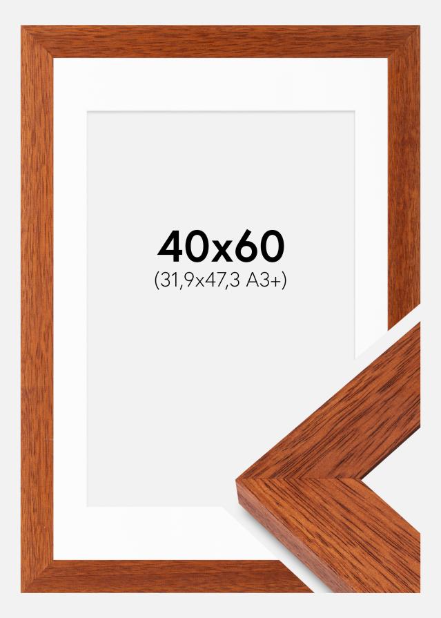 Rahmen Juno Kirsche 40x60 cm - Passepartout Weiß 32,9x48,3 cm