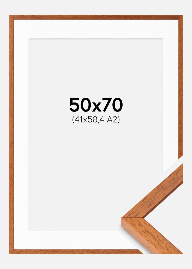 Rahmen Ares Kirsche 50x70 cm - Passepartout Weiß 42x59,4 cm
