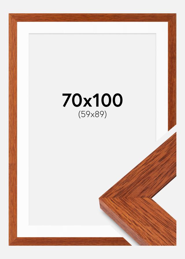 Rahmen Juno Kirsche 70x100 cm - Passepartout Weiß 60x90 cm