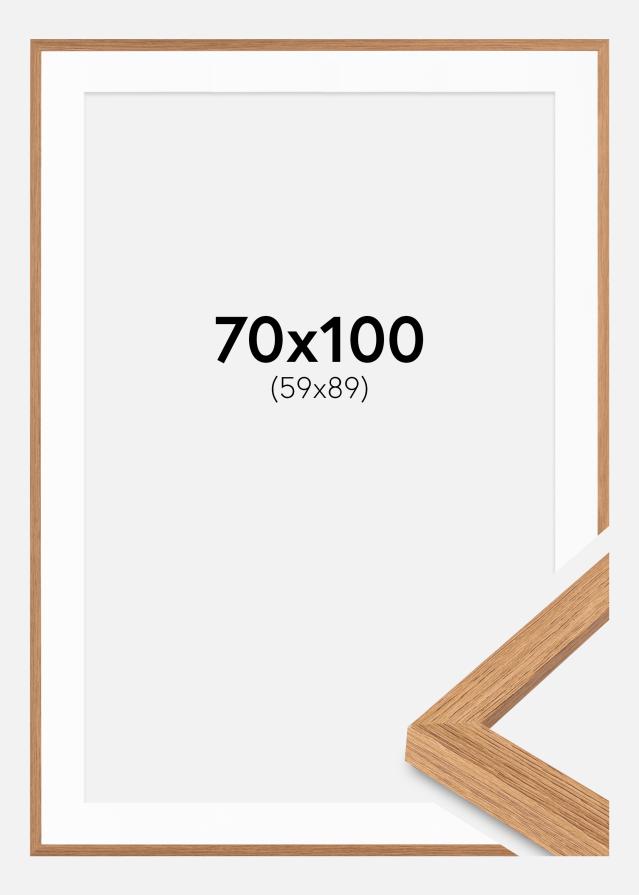 Rahmen Modern Teak 70x100 cm - Passepartout Weiß 60x90 cm