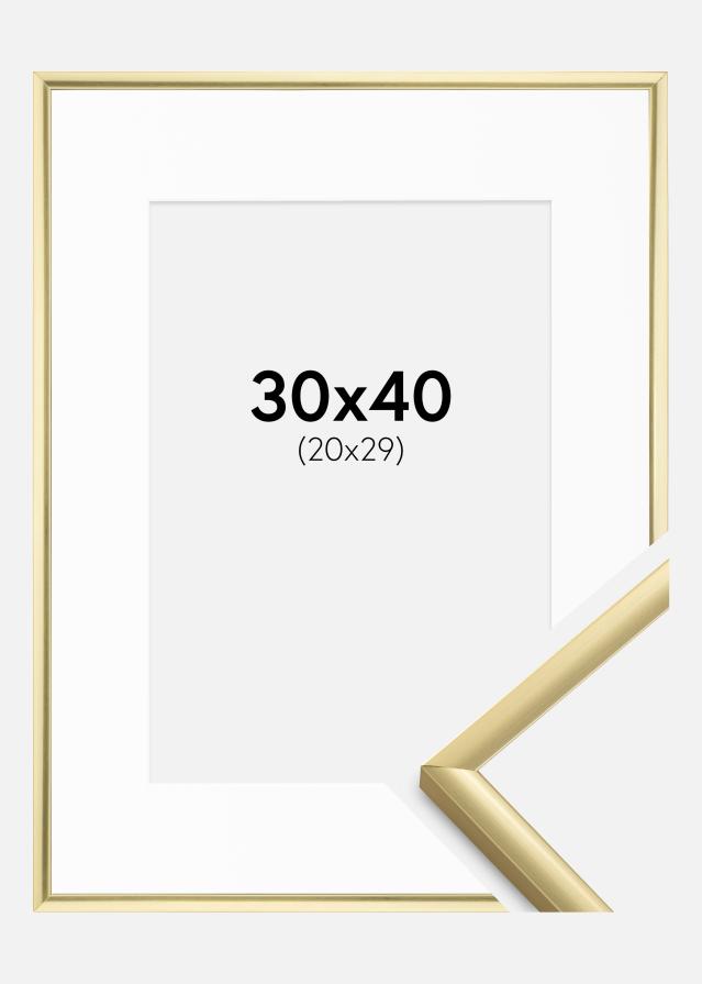 Rahmen New Lifestyle Gold 30x40 cm - Passepartout Weiß 21x30 cm