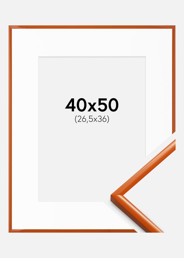 Rahmen New Lifestyle Orange 40x50 cm - Passepartout Weiß 27,5x37 cm