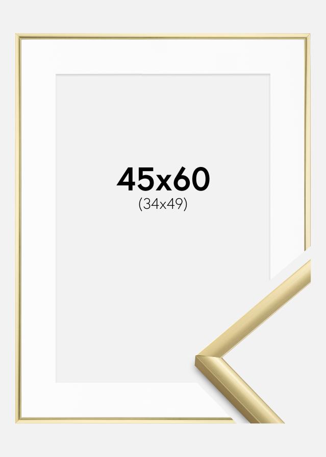 Rahmen New Lifestyle Gold 45x60 cm - Passepartout Weiß 35x50 cm