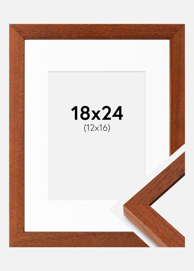 Rahmen Hermes Kirsche 18x24 cm - Passepartout Weiß 13x17 cm