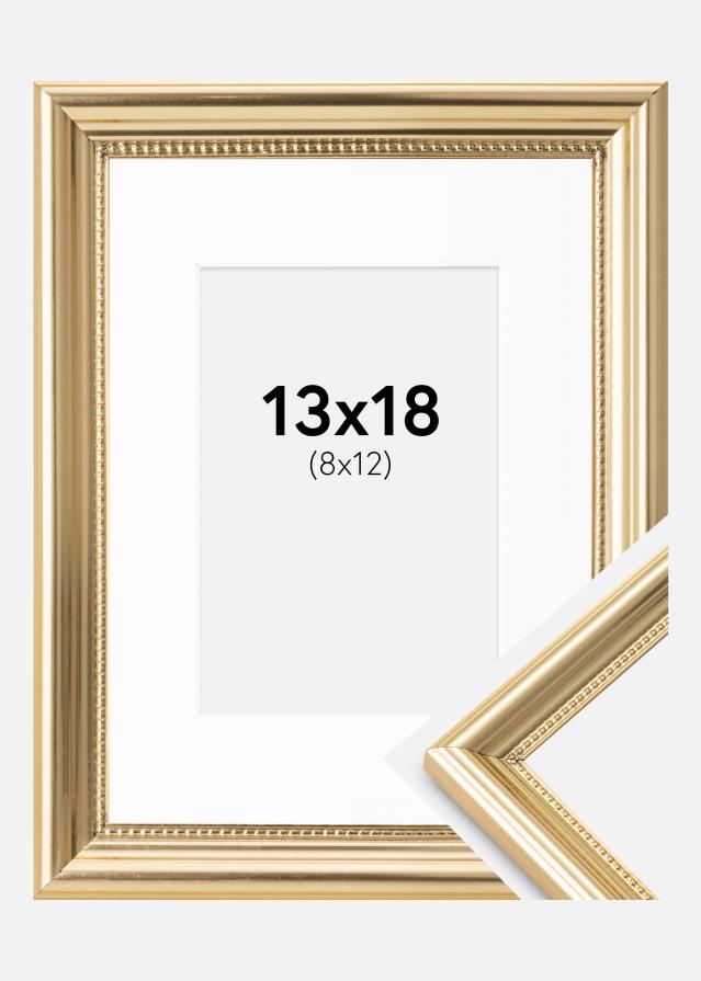 Rahmen Gala Gold 13x18 cm - Passepartout Weiß 9x13 cm